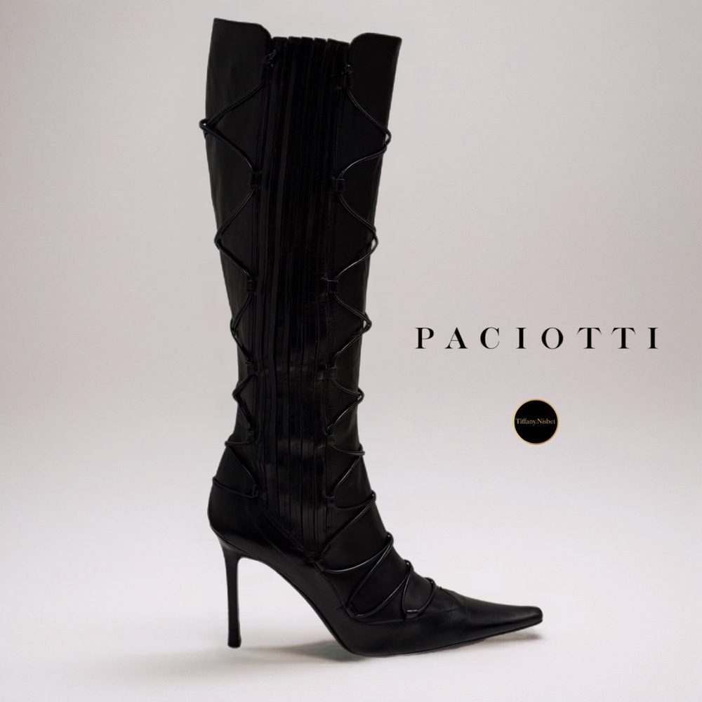 🚨Cesare Paciotti Rare Vintage Calf Leather Knee-High Boots Made in Italy Size 38